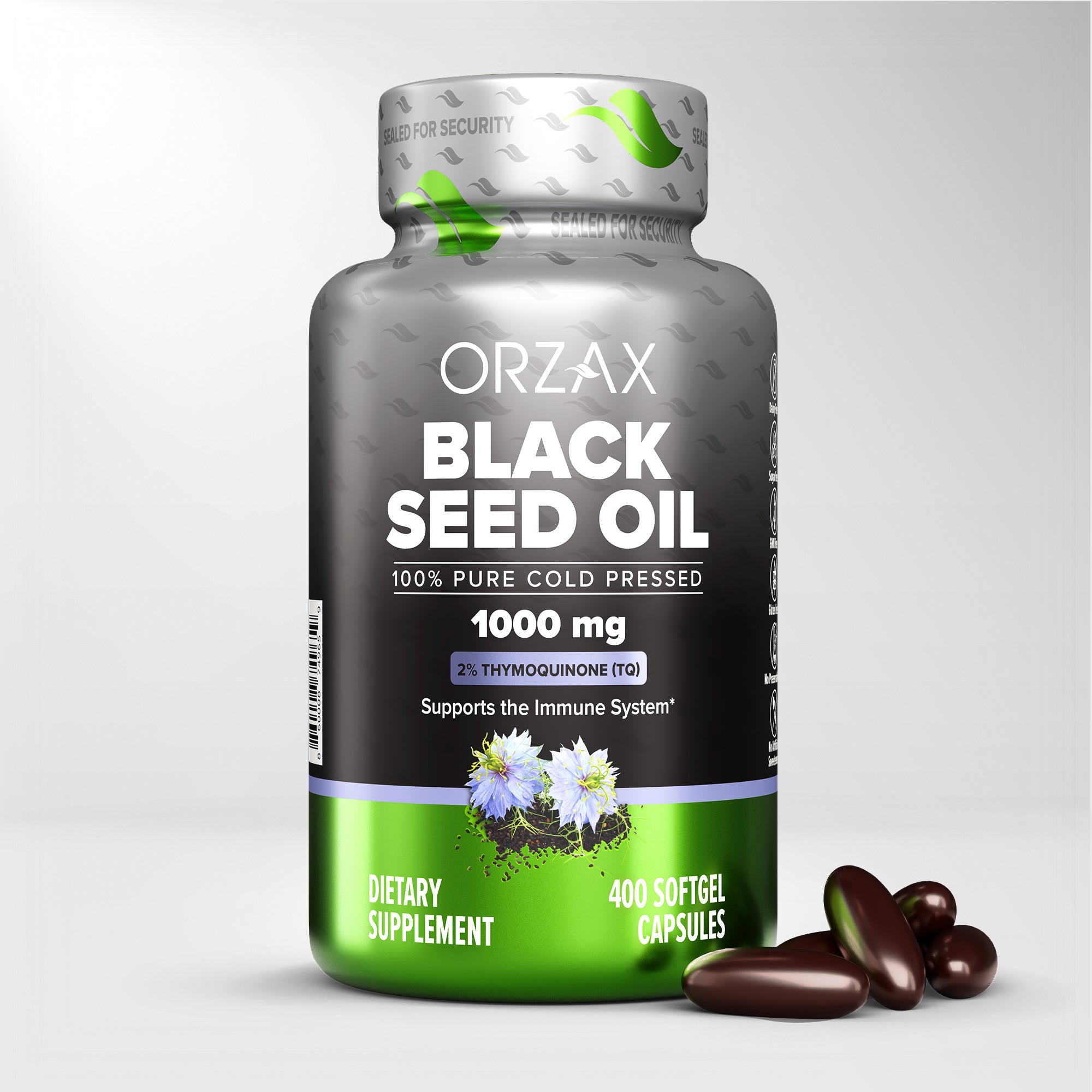 Cold Pressed Black Seed Oil 1000 mg - 400 Capsules