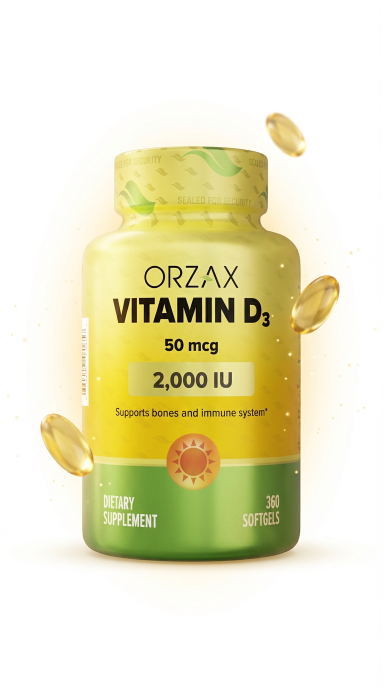 Orzax Vitamin D3 2,000 IU Stand Out