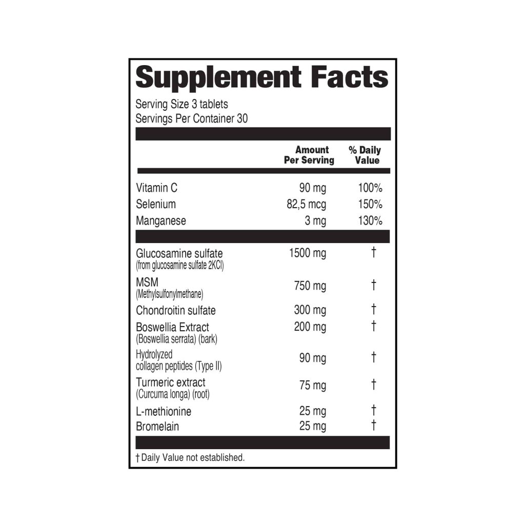 orzax Glucosamine Chondroitin MSM Complex 90 capsule deitary supplement glucosamine&chondroitin​supplement facts