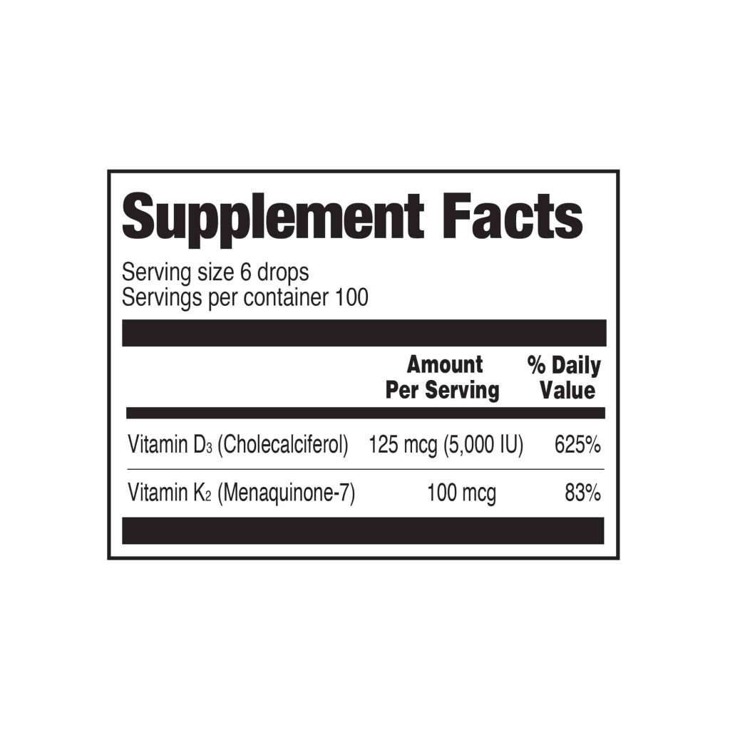 orzax d3k2 vitamin drops supplement facts